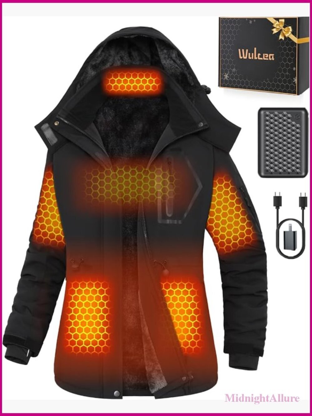 Graphene Heated Jacket 12V 18400mAh Fast Charge Quilted Coat